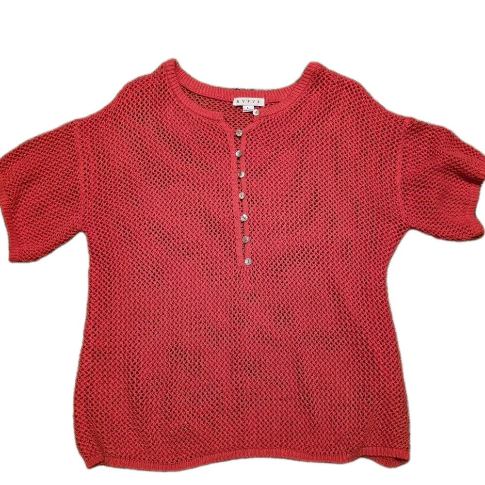 EUC Hyfve Women's Large Orange Knitted Sweater